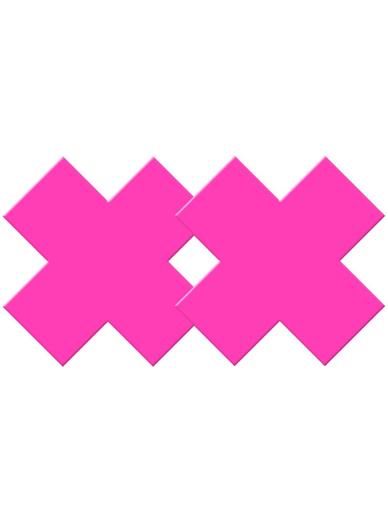 Hot Pink Neon Cross Pasties